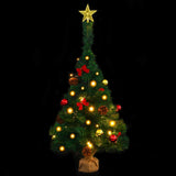 Artificial Christmas Tree with Baubles and LEDs Green 25.2"