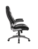 Office Chair High Back Leather Executive Computer Desk Chair - Flip-up Arms and Adjustable Tilt Angle Swivel Chair Thick Padding for Comfort and Ergonomic Design for Lumbar Support