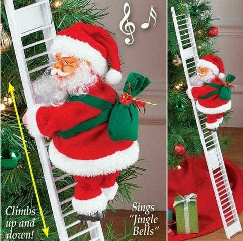 New Year Christmas Music Santa Claus Electric Climbing Xmas Tree Decor Ornament