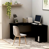 L-Shaped Corner Desk Black 47.2"x55.1"x29.5" Chipboard