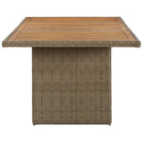 Garden Dining Table Brown 78.7"x39.4"x29.1" Poly Rattan