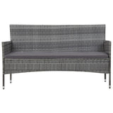 5 Piece Garden Lounge Set With Cushions Poly Rattan Gray