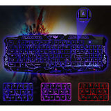 3 Colors Crack Illuminated LED Backlight USB Multimedia PC Gaming Keyboard A878