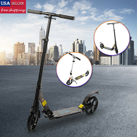 Folding Kick Scooter Outdoor Adult Ride Portable Lightweight Adjustable 2 Wheels