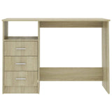 Desk with Drawers Sonoma Oak 43.3"x19.6"x29.9" Chipboard