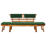 Garden Bench with Cushions 2-in-1 74.8" Solid Acacia Wood