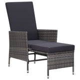 3 Piece Garden Lounge Set with Cushions Poly Rattan Gray