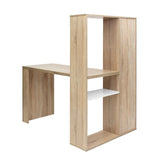 Light Oak Office Desk with 3 Shelf