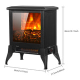 ZOKOP 14inch 1400w Freestanding Fireplace, Fake Wood, Single Color