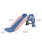 Slide for Kids Toddler Climber Slide with Long Slipping Slope Basketball Hoop and Balls