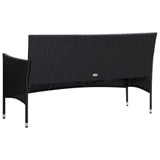 5 Piece Garden Lounge Set With Cushions Poly Rattan Black