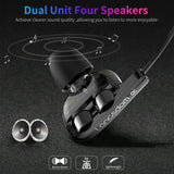 Earphone Dual Dynamic Headphone HiFi Super Bass Stereo Headset Earbuds with Mic