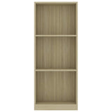 3-Tier Book Cabinet Sonoma Oak 15.7"x9.4"x42.5" Chipboard