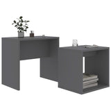 Coffee Table Set Gray 18.9"x11.8"x17.7" Chipboard