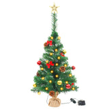 Artificial Christmas Tree with Baubles and LEDs Green 25.2"