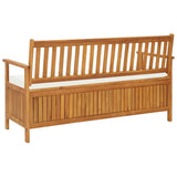 Storage Bench with Cushion 58.2" Solid Acacia Wood