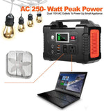 200W Portable Power Station, FlashFish 40800mAh Solar Generator with 110V AC Outlet/2 DC Ports/3 USB Ports, Backup Battery Pack Power Supply for CPAP Outdoor Advanture Load Trip Camping Emergency