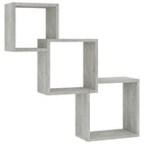 Cube Wall Shelves Concrete Gray 33.3"x5.9"x10.6" Chipboard