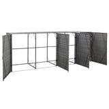 Quadruple Wheelie Bin Shed Anthracite 120.1"x30.7"x47.2" Poly Rattan