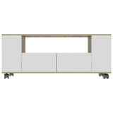 TV Cabinet White and Sonoma Oak 47.2"x11.8"x16.9" Chipboard