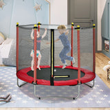 60" Round Outdoor Trampoline with Enclosure Netting RT