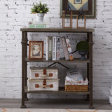 3-Tier Bookshelf, Rustic Industrial Style Bookcase Furniture