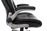 Office Chair High Back Leather Executive Computer Desk Chair - Flip-up Arms and Adjustable Tilt Angle Swivel Chair Thick Padding for Comfort and Ergonomic Design for Lumbar Support