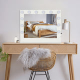 Vanity Mirror with Lights 14 Dimmable LED Bulbs for Dressing Room & Bedroom, Tabletop or Wall-Mounted