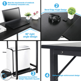 Shaped Desk Corner Computer Desk Pc Laptop Gaming Table Workstation Black