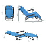 Outdoor Reclining Chaise Lounge Bed Chair Pool Patio Camping Cot Portable Relax