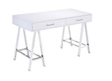 Coleen Desk in White High Gloss & Chrome