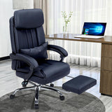 High quality black Faux leather office chair With Footrest Receliner Swivel