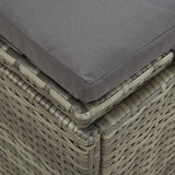 Convertible Sun Bed with Cushion Poly Rattan Gray