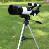 Kids and Beginners Telescope 70mm Aperture 400mm AZ Mount Telescope with Tripod; Silver