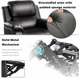 ORIS FUR. PU Leather Heated Massage Recliner Sofa Ergonomic Lounge with 8 Vibration Points (black) RT