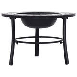 Mosaic Fire Pit Black and White 26.8" Ceramic