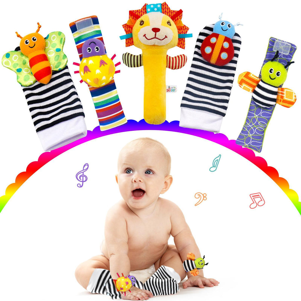 Baby (boys and girls) plush toys for toddlers, wrist rattles, rattles