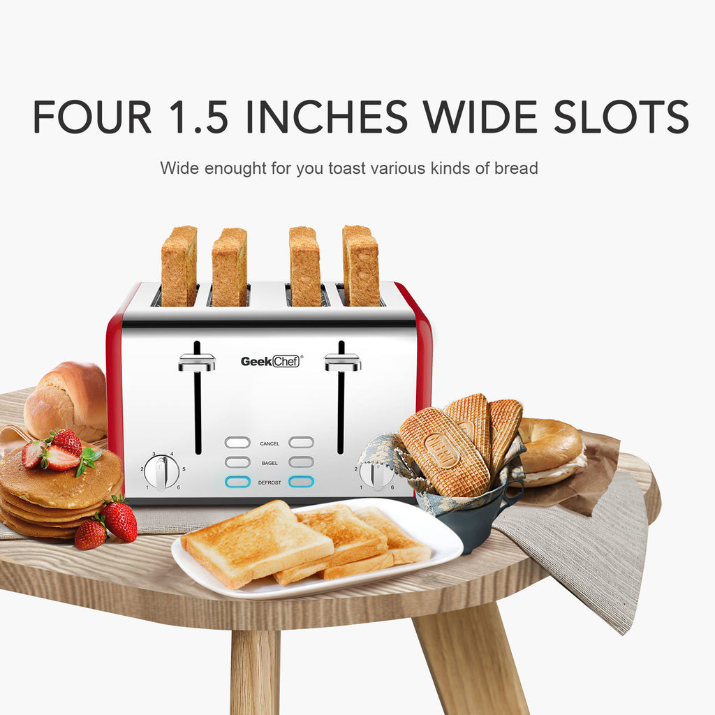 4-slice stainless steel toaster