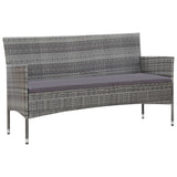 5 Piece Garden Lounge Set With Cushions Poly Rattan Gray