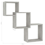 Cube Wall Shelves Concrete Gray 33.3"x5.9"x10.6" Chipboard