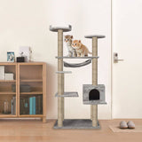 55.1" Multi-Scratcher Scratching Post Cat Tree – Grey