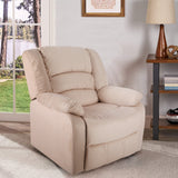 Home Recliner Chair Overstuffed Manual Recliner Pillow Top Arm Sofa--Cream Yellow