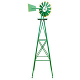 8FT Weather Resistant Yard Garden Windmill Red