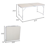 US Stock Home Use Aluminum Alloy Portable Folding Table White Outdoor Picnic Camping Dining Party Indoor RT