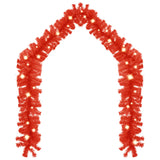 Christmas Garland with LED Lights 197" Red