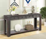 Console Table for Entryway Hallway Sofa Table with Storage Drawers and Bottom Shelf (Black) AL