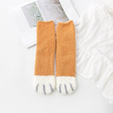 Free shipping Women Girls Winter Cat Claws Cute Thick Warm Sleep Floor Socks