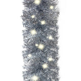 Christmas Garland with LED Lights 393.7" Silver