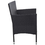 3-Seater Garden Sofa with Cushions Black Poly Rattan