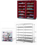 6-Row 2-Line 12 Lattices Non-Woven Fabric Shoe Rack with Non-Woven Fabric RT